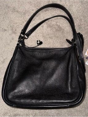Coach Cary Shoulder Bag in Black Pebbled Leather with Black Hardware